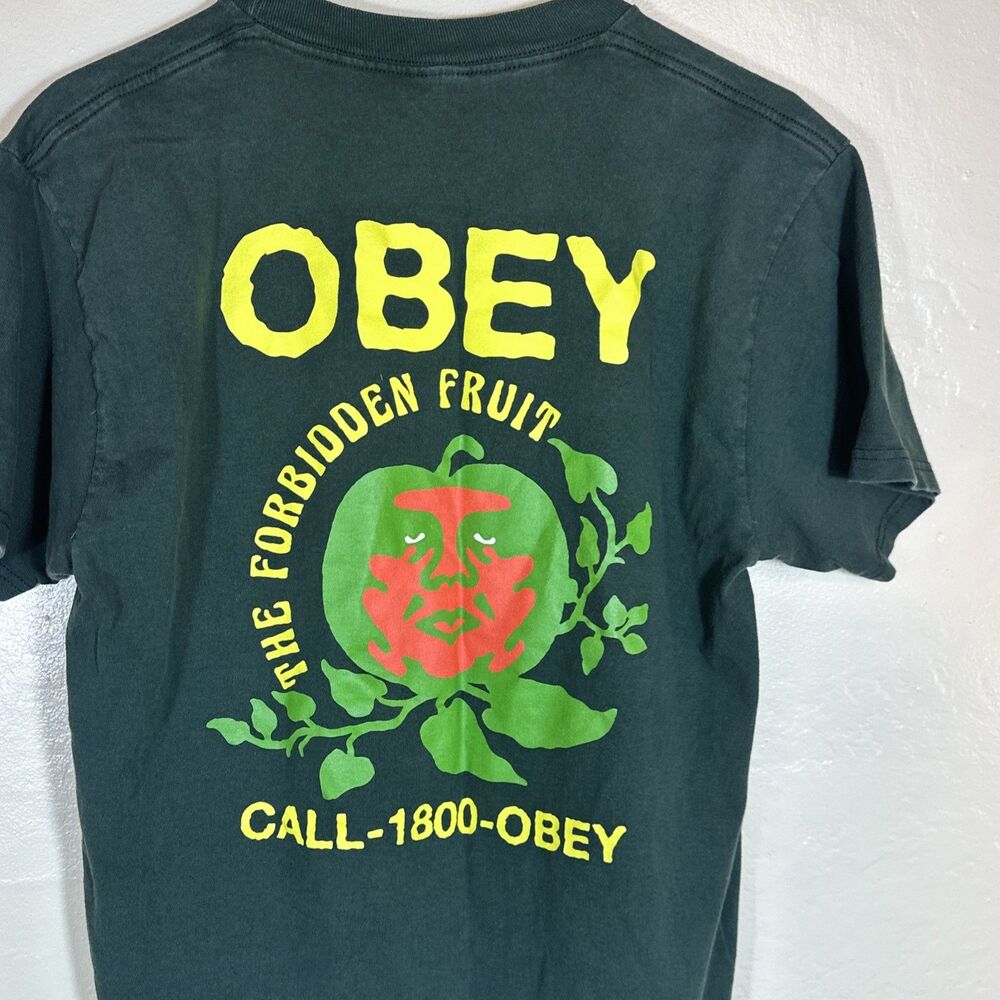 M Obey The Forbidden Fruit Men’s T Shirt Forest Green Short Sleeve Call 1 800